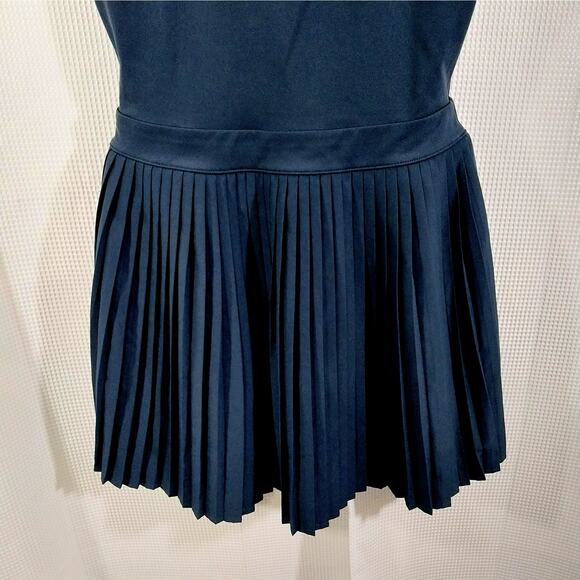 ALL IN MOTION! NAVY BLUE PLEATED SKIRT LYCRA STRETCH TENNIS, SPORTS DRESS! SZ S - Picture 4 of 12